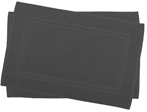 Julie Julsen 2er Pack 50 x 80 cm Badvorleger in Premium Qualität 900 gm2 in aktuellen Farben und 4 Größen aus Baumwolle Badematte Badteppich Duschvorleger Design Doppel Rahmen Anthrazit