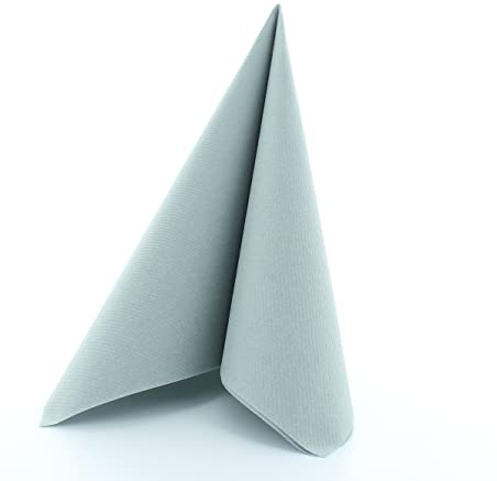 Mank Airlaid Servietten stoffähnlich 40x40 cm 50 Stück pro Packung Hochwertig Stoffoptik Hochzeitsservietten Geburtstag Hochzeit von Mank in grau