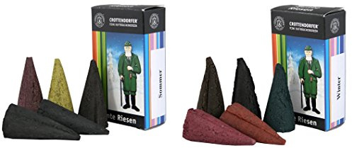 Crottendorfer - Set di 2 candele d'incenso giganti XL per estate e inverno | 5 pezzi, prodotti in Germania