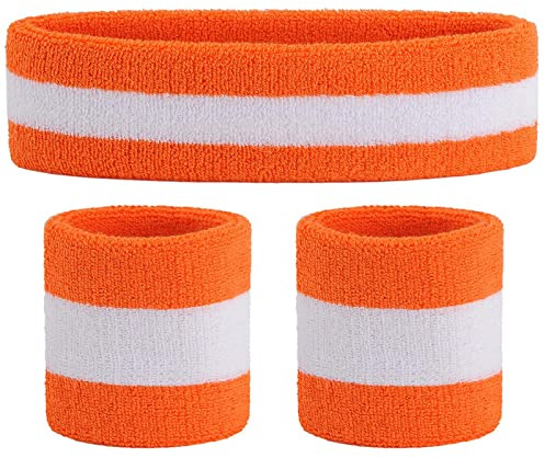 ONUPGO Cinturino Sportivo Set Fascia da Polso per Sport Cinturini in Spugna Cinturino da Polso Cinturino da Polso Fascia per Capelli Traspirazione dell'umidità Fascia Assorbente per Il Sudore