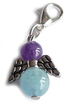 Aquamarin Amethyst Schutzengel Edelstein Charm Anhänger