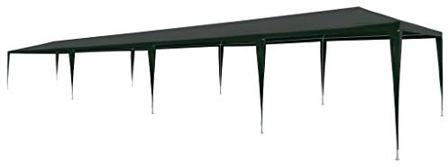 Festnight Tente de Réception Chapiteau de Jardin Belvédère de Jardin Résistance aux UV et à l'eau 3 x 12 m PE Vert