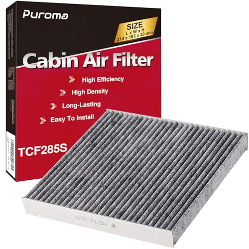 Puroma Cabin Air Filter with Activated Carbon, Compatible with CP285, CF10285, Toyota Camry, RAV4, Highlander, Corolla, Sienna, Tundra, Prius, 4Runner, Subaru Outback, Lexus, Scion, Land Rover, Jaguar