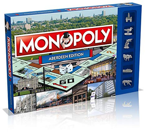 Winning Moves Aberdeen Monopoly-Brettspiel, Advance to Castlegate, Duthie Park und Robert Gordon's College und tauschen Sie Ihren Weg zum Erfolg, 2–6 Spieler sind EIN tolles Geschenk für Kinder ab 8