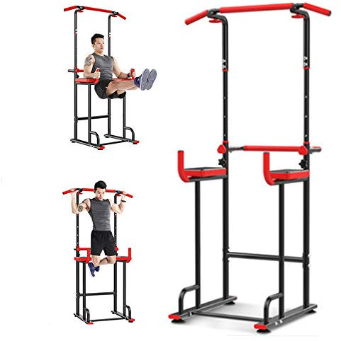 Power Tower Klimmzugstange Dip Station Starthöhe Höhenverstellbare Multifunktionsübung Fitness Krafttraining Equitment,B