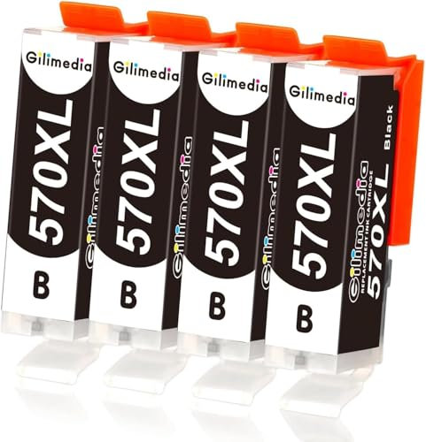 GILIMEDIA 570 XL Druckerpatronen kompatibel mit Canon PGI-570 PGBK Schwarz für Canon Pixma MG5700 MG5750 MG5751 MG6800 MG6850 MG7750 TS5000 TS5050 TS5055 TS6050 TS8050 TS9050 TS9055