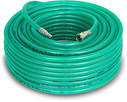 EBERTH Tuyau à air comprimé, tuyau d'air haute pression pour compresseur, longueur 30m, diamètre 10mm x 14mm (intérieur x extérieur), raccord 3/8, 24 bar, accessoires pour outils pneumatique