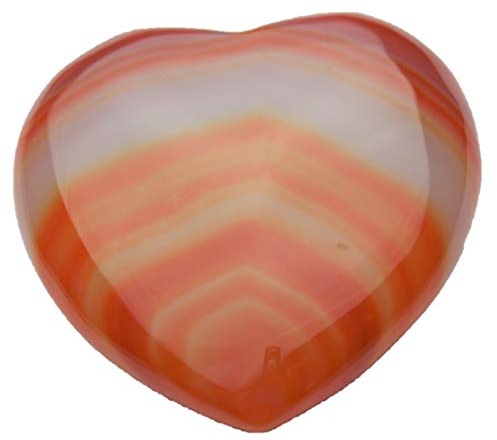 Steinfixx® - Edelstein Herz I Heilstein I Glücksstein I Chakra-Stein I Taschenstein | Massagestein | Geschenk für die Liebsten (Karneol)