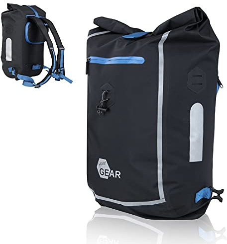 your GEAR Comano 23L 3-in-1 Fahrradtasche Gepäckträger – Wasserdichter Rucksack & Laptoptasche – Seitentasche für E-Bike & Fahrrad – Reflektierende Radtasche – Office & Alltag