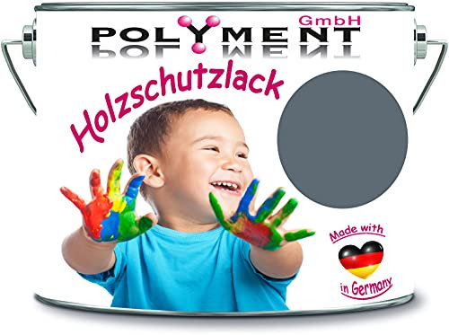 Holzschutzlack Holzlack Holzlasur wetterbeständiger Langzeitschutz Wetterschutzfarbe Holzschutzfarbe RAL 7031 Blaugrau // Polyment GmbH