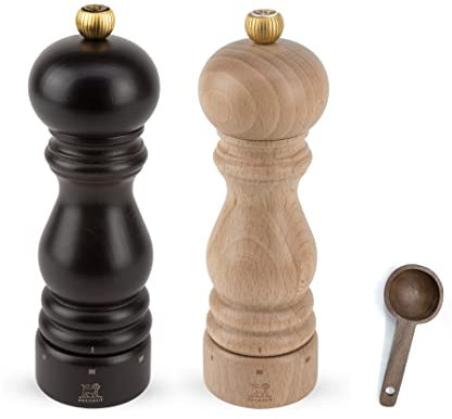 Peugeot Paris u'Select - Macina sale e pepe, in pollici, cioccolatino/naturale, con paletta in legno (17,8 cm)