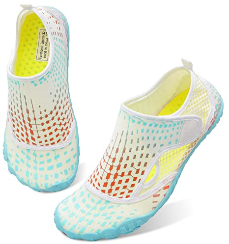 Womens and Mens Water Shoes Thicken Soles Breathable Swim Shoes Cozy Barefoot Athletic Aqua Socks for Beach Pool Diving Hiking Outdoor Water Sports 8.5 Women/7.5 Men