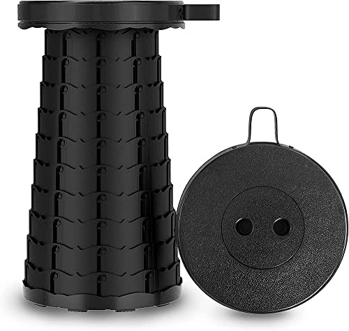 SOUTH AREA - Sgabello Pieghevole da Campeggio Portatile | Alta Qualità, Capacità 220 Kg | Altezza Regolabile, Design Salvaspazio | Sedia da Viaggio Leggera,(Nero)