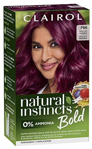 Clairol Natural Instincts Bold Permanent Hair Dye, F66 Dragon Fuchsia Hair Color, Pack of 1