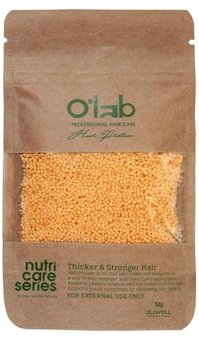 O'lab Protein-Based Hair Care Powder 50 g | Restorative, Volumising and Anti-Damage Protein for Coloured Hair