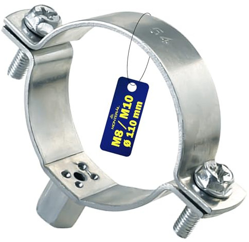 Rinforzato Fascette Metalliche M8/M10 con Diametro di Ø110 mm o di 3 1/2 - Garanzia di 10 Anni - MONTERAL