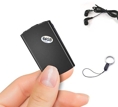 Voice Recording Device, Small Voice Recorder 64GB with 768 Hrs Storage Capacity, 24 Hours Continuous Recording, Portable Audio Recorder Dictaphone with for Meeting Lecture (3.5mm Earphone Included)