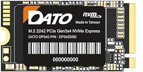 DATO M.2 2242 SSD 1TB, PCIe Gen3x4 NVMe 1.3 Unità a stato solido interna, fino a 2500/1700 MB/s, serie DP342