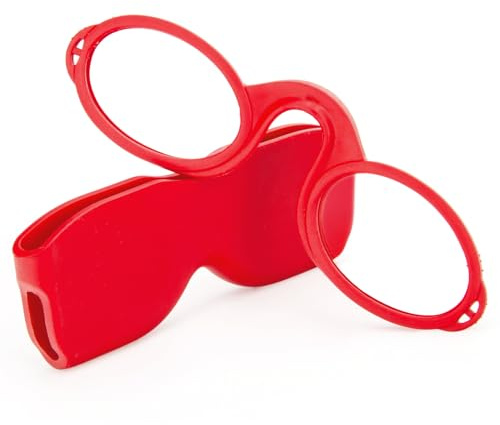 MMOWW Lesebrille für Damen und Herren, Ultraleichtes Mini Nose Clip +1.0 | Universal Kompaktetui, Rutschfest, Rot