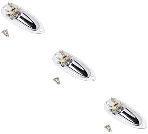 Toyvian 3stücke Gitarrenstecker Mit Gitarre Und Bass Hochwertiger Ausgabestecker Installieren -schrauben Chromfarbene Oberfläche