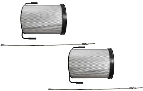 vhbw 2x Feinstaub-Filterpatrone kompatibel mit Felder AF 22, AF 20, AF 16, AF 14 Absauganlage für Holzbearbeitungsmaschine - Mit Reinigungsbürste