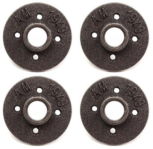 4 Stück 3/4 Zoll DN20 Bodenflansch Rohr Flansch mit 4 Löchern für Rohr Wasserhahn Wandregal Boden DIY Handwerk Dekoration
