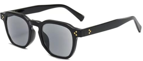 VEVESMUNDO Sonnenlesebrille Lesebrille Damen Herren Quadratisch Getönt Sehhilfe Sonnenbrille mit sehstärke +1.0,+1.5,+2.0,+2.5,+3.0,+3.5,+4.0 (+2.0, 1 Stück Schwarz&Grau Linsen Sonnenlesebrille)