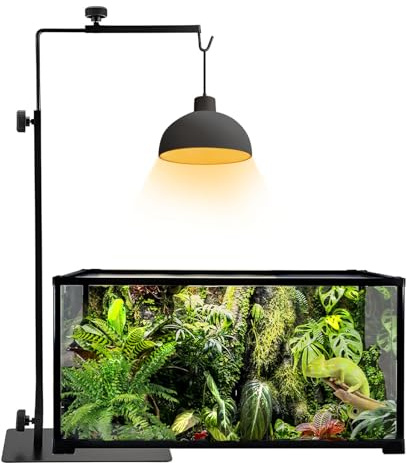 SuQurtom Reptile Heat Lamp Holder Stand, Adjustable 12-25 Inch Metal Small Reptile Dome Holder Stand, Reptile Light Fixture Hanger for Snake Lizard Chick Turtle Spider Terrarium Fish Aquarium
