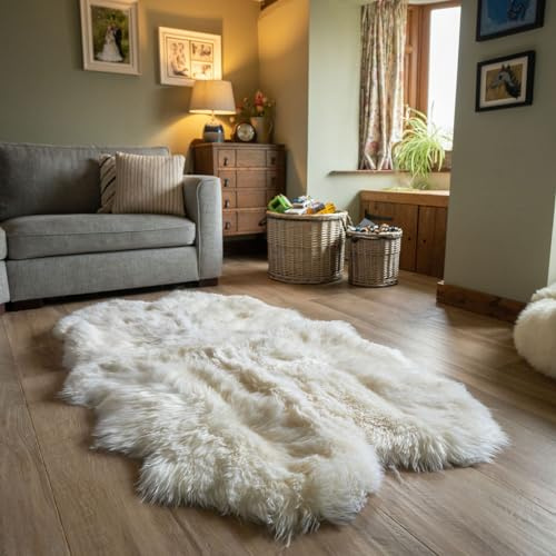 Arthur Cameron Genuine Sheepskin Colourful Rugs (Quad) (Natural)