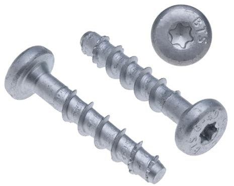 Betonschrauben 7.5 x 40mm M4 (Packung mit 150), Pan Kopf, feuerfest, hohe Tragfähigkeit, Zink Flocken Beschichtung, für Mauerwerk und Ziegel