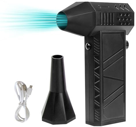 Elektrische Staubgebläse Druckluftspray,130000 U/min 8000mAh Akku Höhe Geschwindigkeit Jet Dry Dust Blower,Mini Compressed Air Duster PC Reinigungsset mit Schnellladung für Laptop,Tastatur (Schwarz)