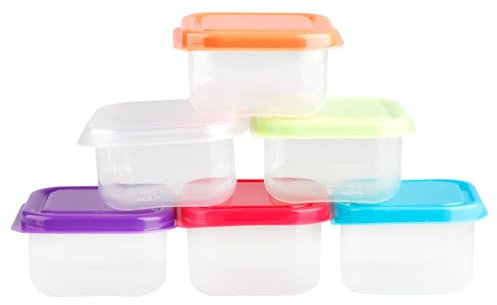 Rumyve 6pcs Mini Storage Boxes,Plastic Food Storage Containers,Rectangular Small Pots with Lids Small Food Containers Kitchen Accessories