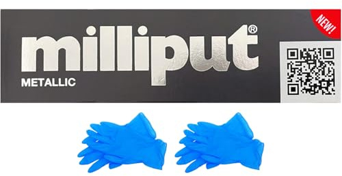 Milliput Epoxy Putty, Metallic - 2 Part Epoxy Putty Sculpting Clay for Modeling, Repairs, and DIY Projects - 113.4g Pack, Complete with Gloves