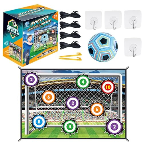 DAWCBVJQ Tappetino da allenamento per calcio, set da gioco per palloni da calcio per bambini | Gioco di lancio della porta di calcio per ragazzi - Set di attrezzature per allenamento di calcio per