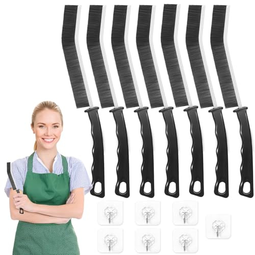 Spazzola per la pulizia delle fessure,7 pezzi strumento multifunzionale per la pulizia del bagno,spazzola per fughe,spazzola per la pulizia delle setole dure,per uso domestico,piastrelle,lavello da