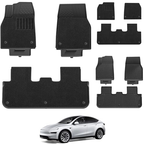 3W för Tesla Model Y Nya 2025 2026 Juniper Golvmattor och Heltäckningsmattor, Ej för 2026 Model Y New Standard, Året Väder Hållbara Hundvänliga TPE Bilmattor Fotmattor Biltillbehör