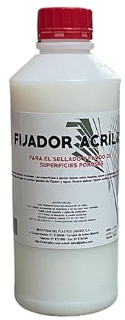 IPLISA Fijador Acrílico (1 y 5 L) - Fijador imprimación al agua sellante e incoloro para pinturas interior y exteriores - Alto anclaje (1 Litro)