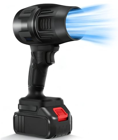 Turbo Soffiatore A Batteria Potente, 800W 35000 Rpm Mini Soffiatore Foglie Elettrico Senza Fili Leggero Con Batteria 1300mAh, Piccolo Soffiatori Portatile Per Foglie, Polvere, Neve, Auto,Giardino