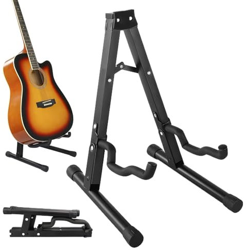 Verstellbarer Gitarrenständer, Metal Guitar Rack | Verstellbarer Bodengitarrenständer | Raumsparende Klammer, Mehrzweck-Support-Inhaber für Bässe, Banjos, Ukuleles