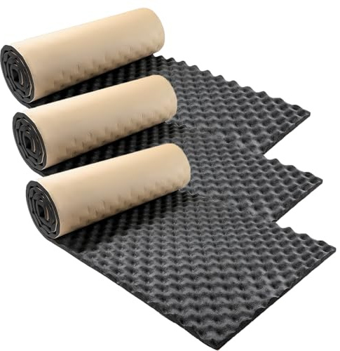 Putentfun 20mm Self Adhesive Van Insulation & Soundproofing,Car Sound Proofing Foam Roll,Closed Cell Foam Deadening,Car Sound Insulation Deadener,Noise Acoustic Dampening 200cm x 50cm(3 Roll)