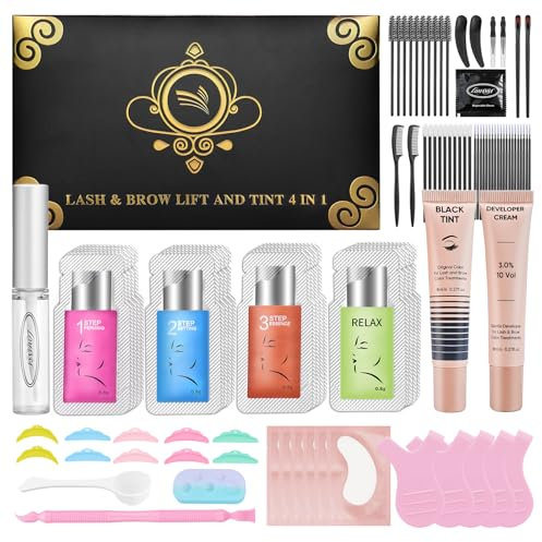 Lomansa Kit Laminazione Ciglia con Tinta Nera, Laminazione Ciglia Kit Completo, Lash Lift, Dura Fino a 6 Settimane, Adatta per Saloni e Principianti