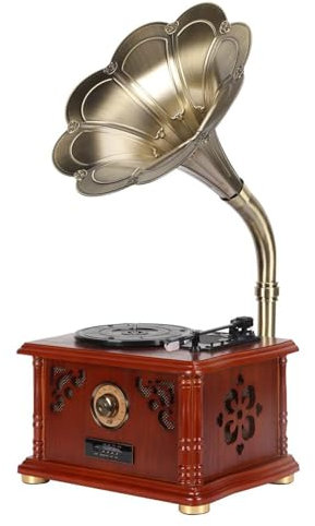 MNBVH Wooden Retro Gramophone Jukebox Vinyl Record Recorder Jukebox Wireless Bluetooth Speaker Retro Record Player