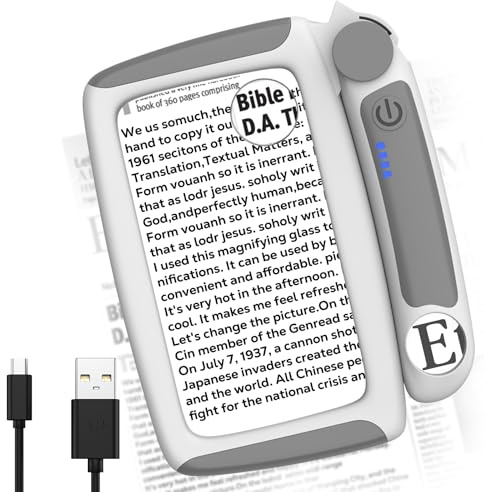 MoKo Loupe avec Lumière, 5X/20X/45X Loupe de Lecture Type C Rechargeable, Éclairée avec 3 Modes de Luminosité pour Les Pères, Grands-Parents, Personnes Âgées Qui Aiment Les Livres, Gris