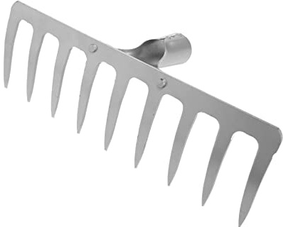 Toyvian Rastrillo De Jardín Resistente De Nueve Dientes Mango Herramienta Agrícola Duradera para Limpieza y Deshierbe Exteriores