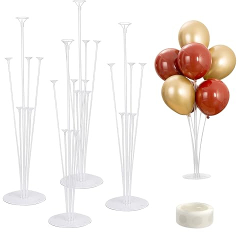 5 PCS Balloon Stand Kit, Balloon Stick Decoration, Balloons Cup, Reusable Clear Table Balloons Stand for Party, Wedding, Birthday, Graduation, Christmas, Anniversary Decoration Supplies