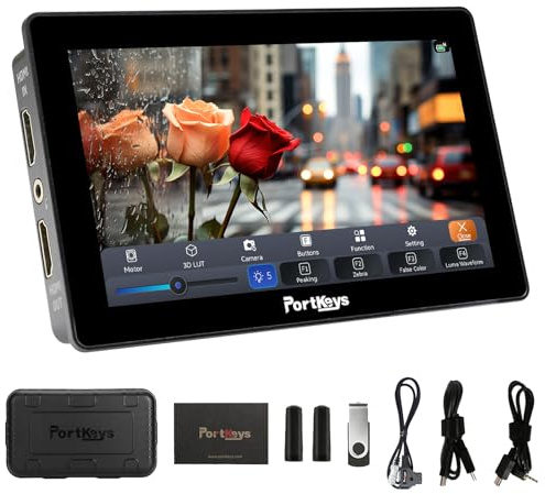 Portkeys LH5P II Moniteur Caméra 5.5 Touch-to-Focus Écran Tactile 2000nit HDMI 4K Entrée/Sortie, pour FX3 A7S III, R5 Mark II R6 Mark II, GH6 S5 II, Z8 Z9, Moniteur Terrain DSLR