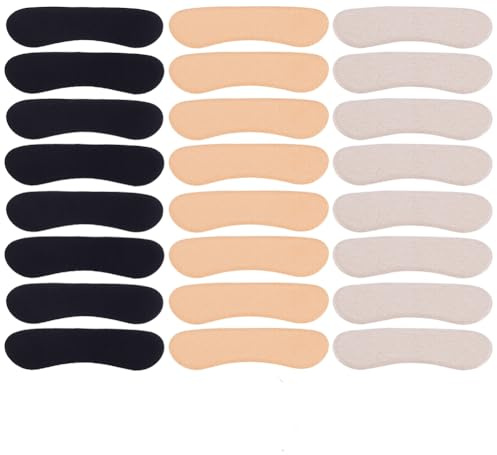 WADORN 12 pares de tiras de cojín para correa de zapatos, amortiguación de tacón alto de 3 colores con almohadillas de inserción, forro autoadhesivo para el talón, almohadillas protectoras para correa