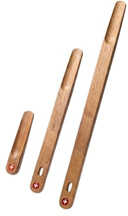 PAVLOVA'S Chausse Pied Fait Main En Noyer Suisse Massif | Lot De 3 Tailles De Manche | Édition Limitée | Facile À Utiliser Et Pratique Pour Hommes, Femmes, Enfants Et Seniors | Garantie 10 Ans