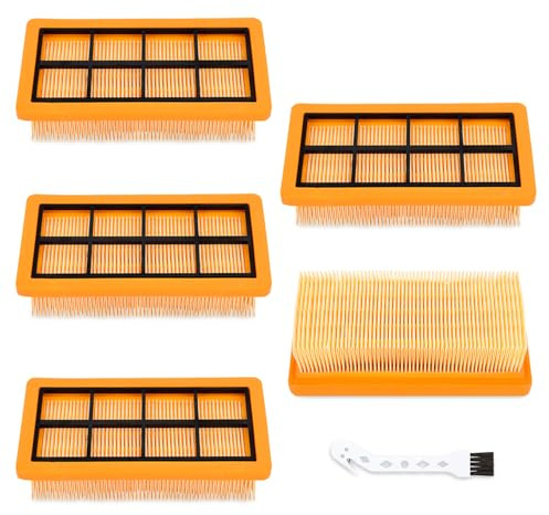 5 Stück KFI 7420 Flachfaltenfilter für Kärcher AD 2, AD 2 Battery | für Kärcher Asche- und Trockensauger AD 4 Premium, AD 3 Premium, AD 3, AD 3.200, AD 3.000, Artikelnummer 6.415-953.0