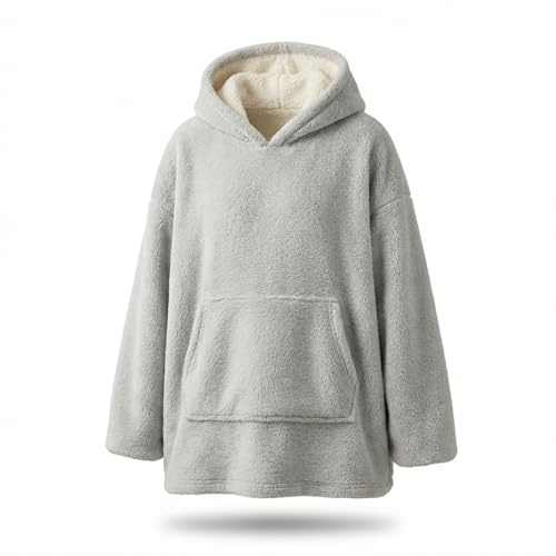 MIJOMA XXL Kuschel-Hoodie mit Kapuze – Übergröße, weich & warm, tragbare Decke mit Ärmeln – Sherpa Innenfutter – Lounge Wear für Damen & Herren – One Size